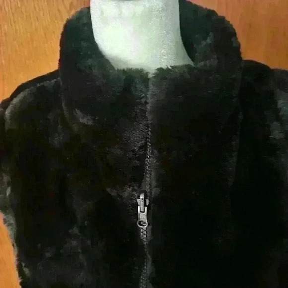 Nicole Miller Original Puffer Faux Fur Women’s Vest Black Medium Reversible - Picture 8 of 14